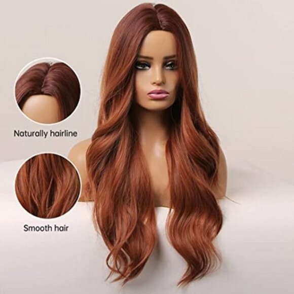 𝅺women Natural Synthetic Hair Wig Auburn - Picture 4 of 7